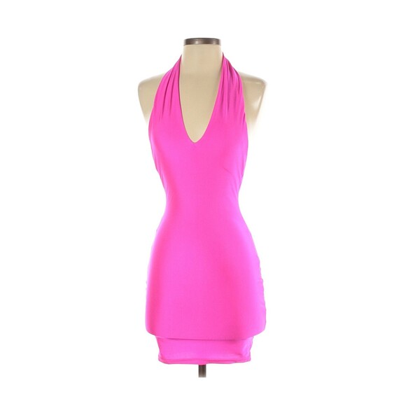 Superdown Revolve Ayda Mini Dress Small Pink Twist Halter Bodycon prom cocktail - Picture 2 of 3